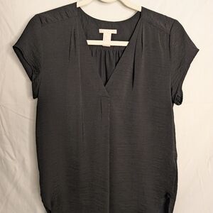 H&M Charcoal V-Neck Blouse